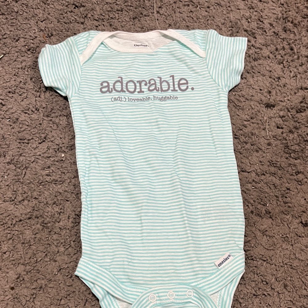Carter's Mint Striped Adorable Bodysuit